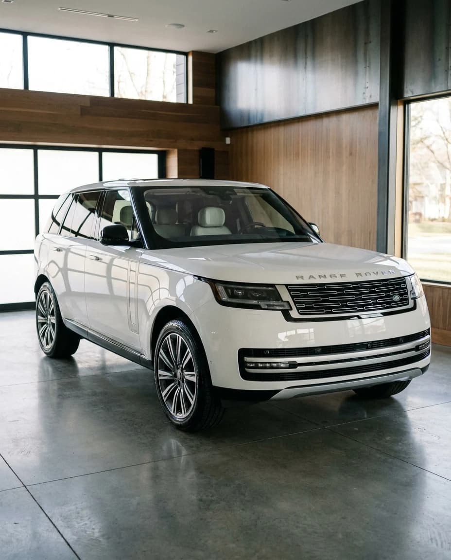 A freshly detailed glossy white SUV in a clean garage